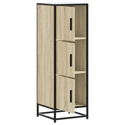 Highboard Sonoma Oak 35.5x35x106.5 cm Engineered Wood and Metal