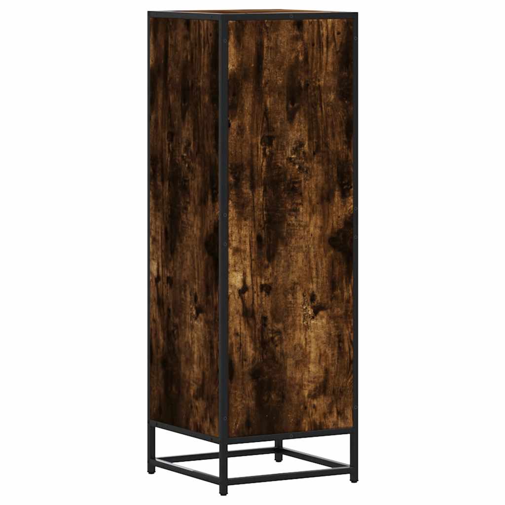 Highboard Smoked Oak 35.5x35x106.5 cm Engineered Wood and Metal