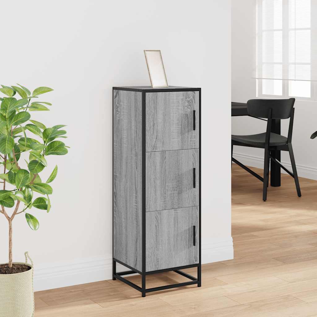Highboard Grey Sonoma 35.5x35x106.5 cm Engineered Wood and Metal