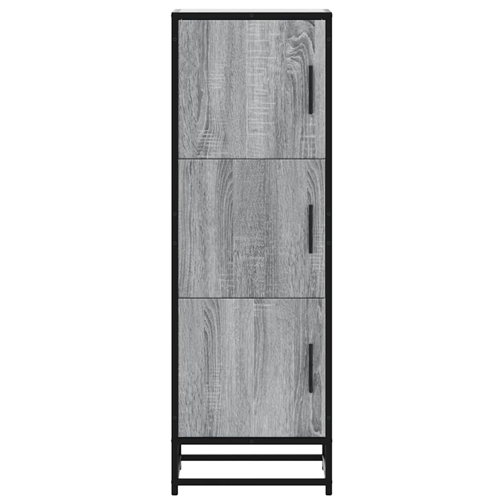 Highboard Grey Sonoma 35.5x35x106.5 cm Engineered Wood and Metal