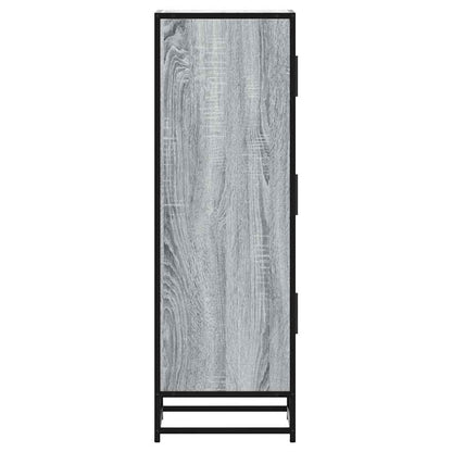 Highboard Grey Sonoma 35.5x35x106.5 cm Engineered Wood and Metal