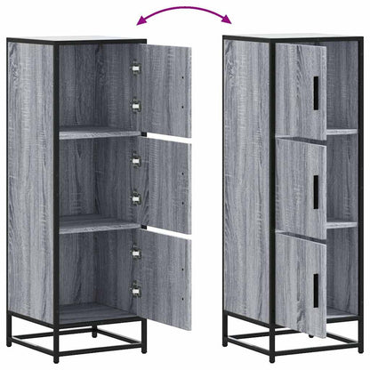 Highboard Grey Sonoma 35.5x35x106.5 cm Engineered Wood and Metal
