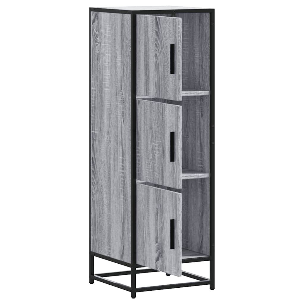 Highboard Grey Sonoma 35.5x35x106.5 cm Engineered Wood and Metal