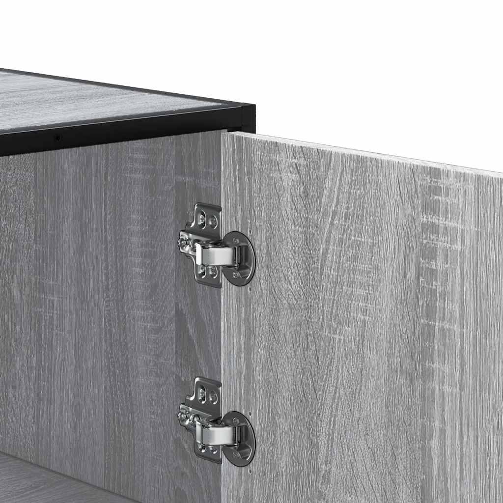 Highboard Grey Sonoma 35.5x35x106.5 cm Engineered Wood and Metal