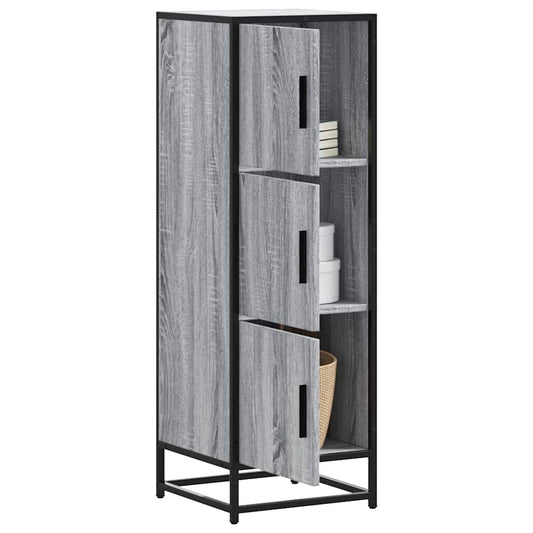 Highboard Grey Sonoma 35.5x35x106.5cm Engineered Wood and Metal