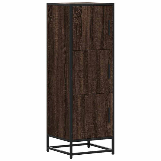 Highboard Brown Oak 35,5x35x106,5 cm Engineered Wood and Metal