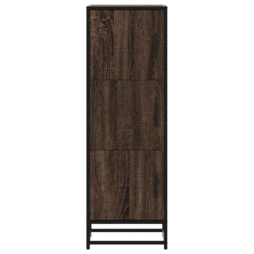 Highboard Brown Oak 35.5x35x106.5 cm Engineered Wood and Metal