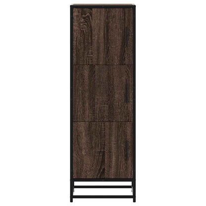 Highboard Brown Oak 35.5x35x106.5 cm Engineered Wood and Metal