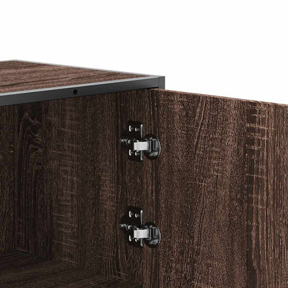 Highboard Brown Oak 35.5x35x106.5 cm Engineered Wood and Metal