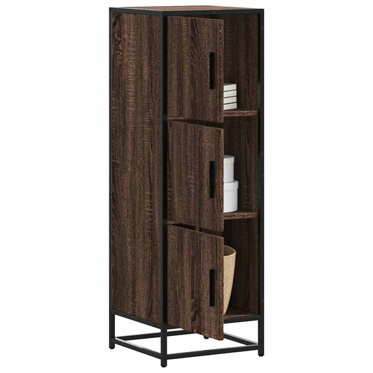 Highboard Brown Oak 35,5x35x106,5 cm Engineered Wood and Metal