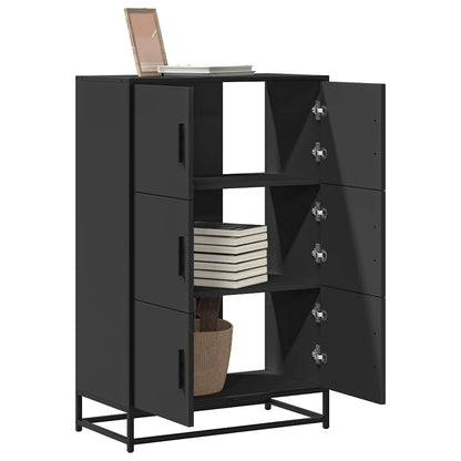 Highboard Black 68x35x106.5 cm Engineered Wood and Metal