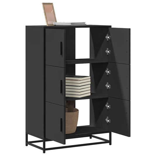Highboard Black 68x35x106,5 cm Engineered Wood and Metal