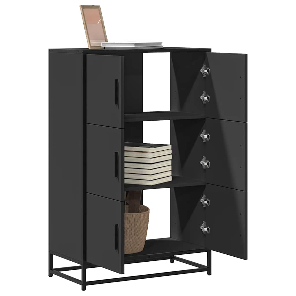 Highboard Black 68x35x106.5 cm Engineered Wood and Metal