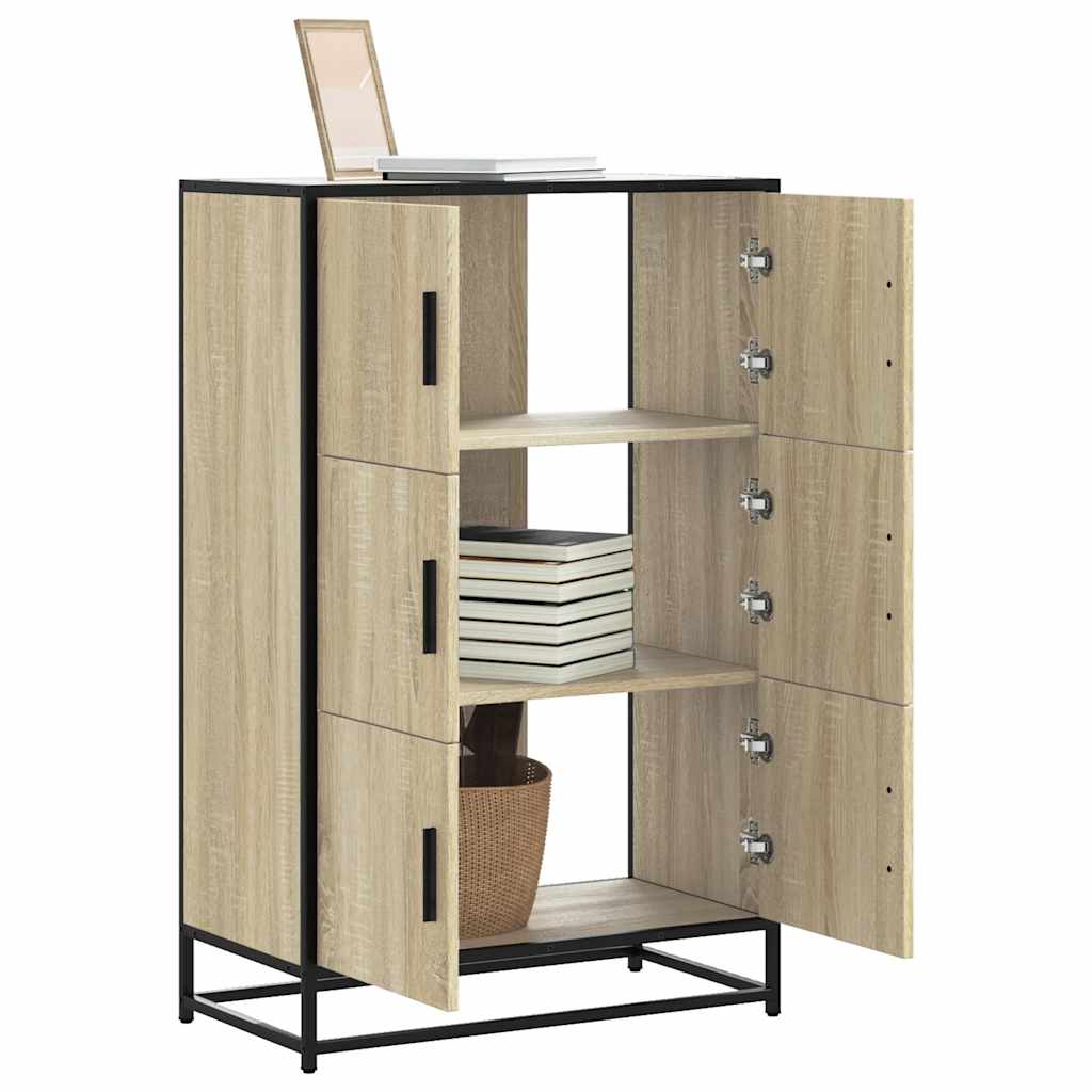 Highboard Sonoma Oak 68x35x106.5 cm Engineered Wood and Metal