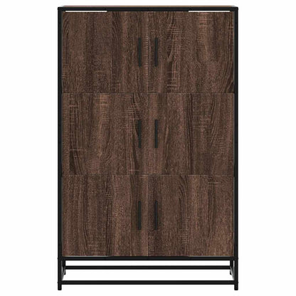Highboard Brown Oak 68x35x106.5 cm Engineered Wood and Metal