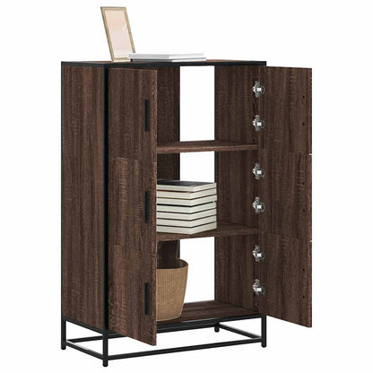 Highboard Brown Oak 68x35x106.5 cm Engineered Wood and Metal