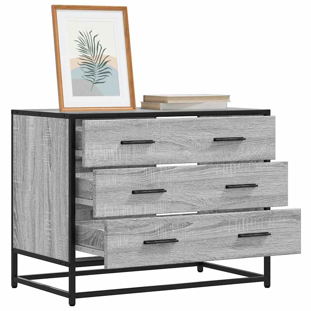 Drawer Cabinet Grey Sonoma 70x41x56 cm Engineered Wood