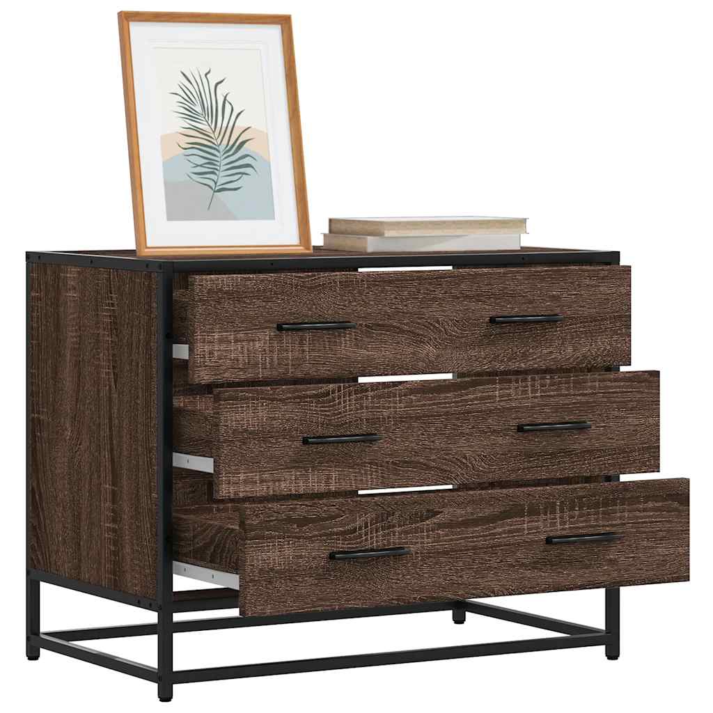 Drawer Cabinet Brown Oak 70x41x56 cm Engineered Wood