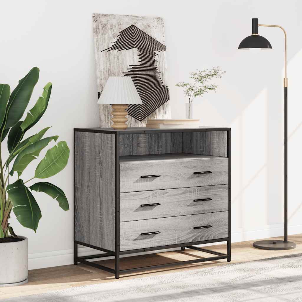 Drawer Cabinet Grey Sonoma 70x41x70 cm Engineered Wood