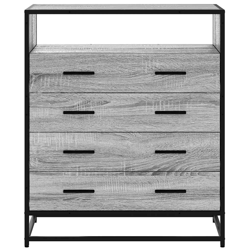 Drawer Cabinet Grey Sonoma 70x41x83.5 cm Engineered Wood