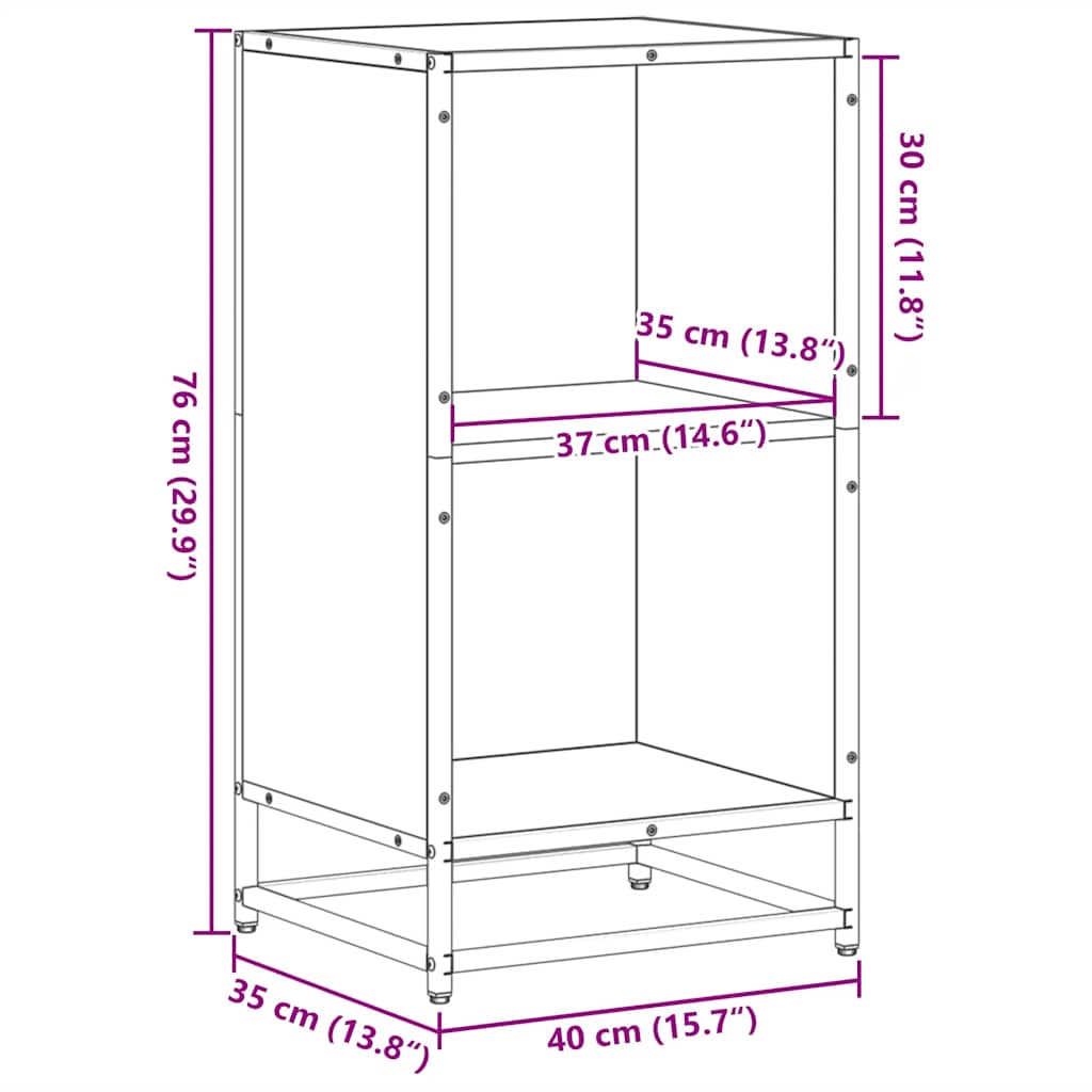 Book Cabinet Sonoma Oak 40x35x76 cm Engineered Wood