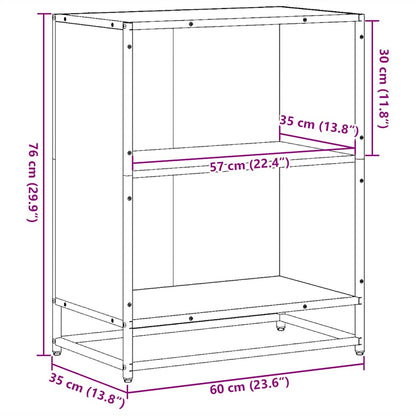 Book Cabinet Black 60x35x76 cm Engineered Wood