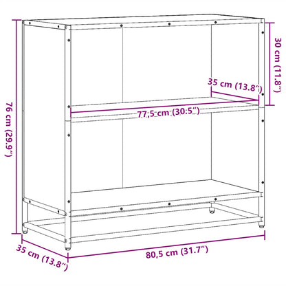 Book Cabinet Black 80.5x35x76 cm Engineered Wood