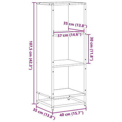 Book Cabinet Brown Oak 40x35x107.5 cm Engineered Wood