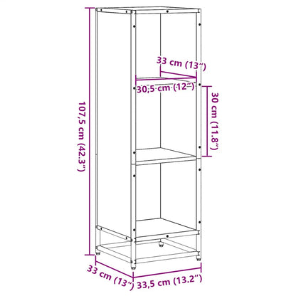 Book Cabinet Brown Oak 33.5x33x107.5 cm Engineered Wood