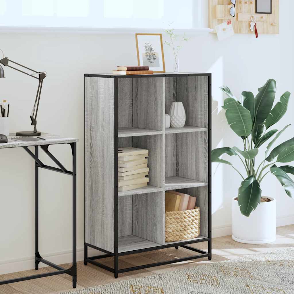 Book Cabinet Grey Sonoma 65.5x33x107.5 cm Engineered Wood