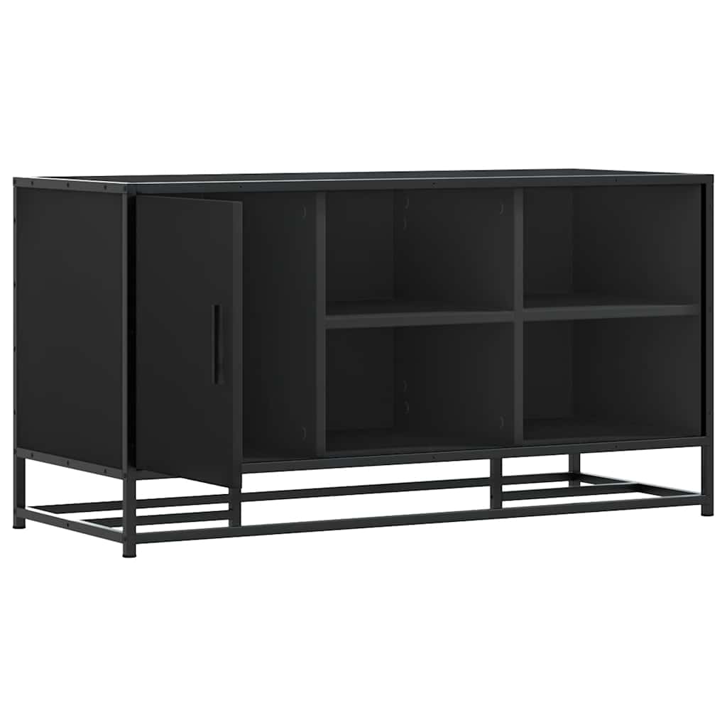 Shoe Bench Black 100x40x53,5 cm Engineered Wood and Metal