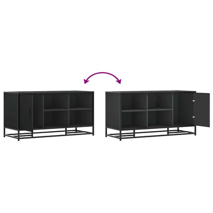 Shoe Bench Black 100x40x53.5 cm Engineered Wood and Metal