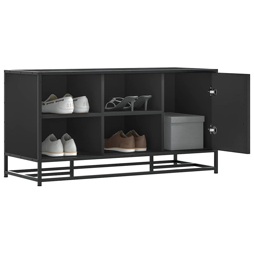 Shoe Bench Black 100x40x53,5 cm Engineered Wood and Metal