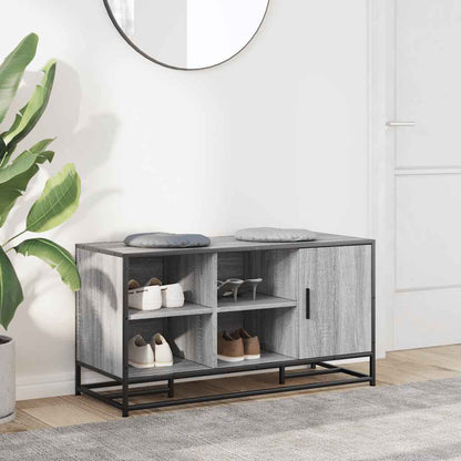 Shoe Bench Grey Sonoma 100x40x53,5 cm Engineered Wood and Metal