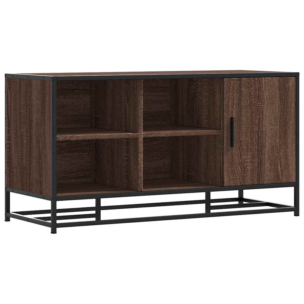 Shoe Bench Brown Oak 100x40x53,5 cm Engineered Wood and Metal