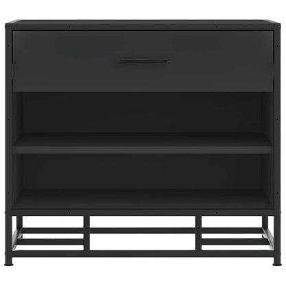 Shoe Bench Black 60x40x53.5 cm Engineered Wood and Metal