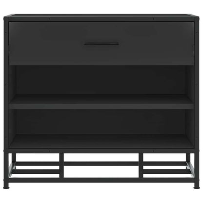 Shoe Bench Black 60x40x53.5 cm Engineered Wood and Metal