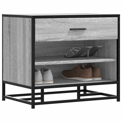 Shoe Bench Grey Sonoma 60x40x53.5 cm Engineered Wood and Metal