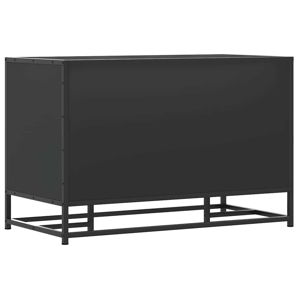 Shoe Bench Black 80x40x53.5 cm Engineered Wood and Metal