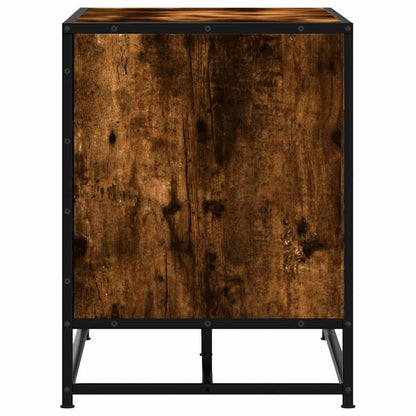 Shoe Bench Smoked Oak 80x40x53.5 cm Engineered Wood and Metal