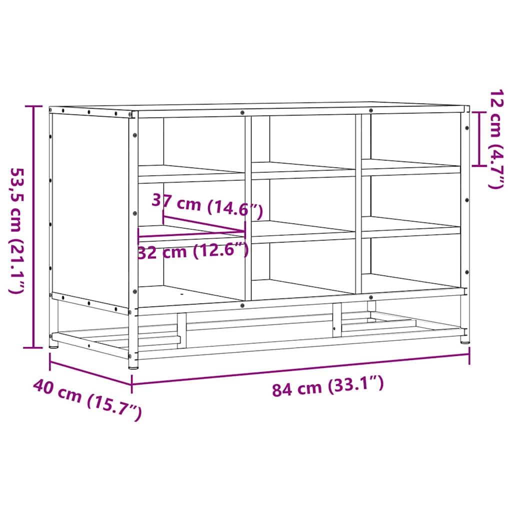 Shoe Bench Black 84x40x53.5 cm Engineered Wood and Metal