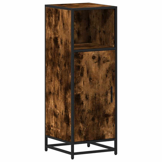 Bathroom Cabinet Smoked Oak 35x37.5x100 cm Engineered Wood
