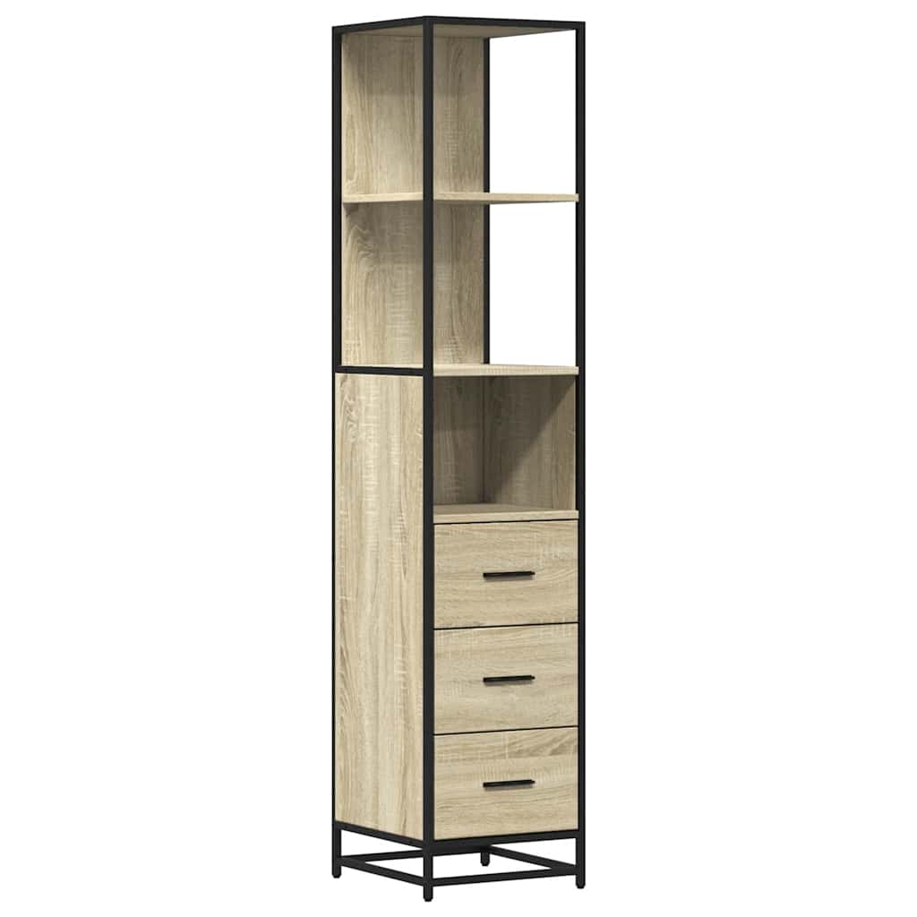 Bathroom Cabinet Sonoma Oak 35x37,5x166 cm Engineered Wood