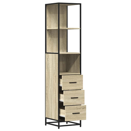 Bathroom Cabinet Sonoma Oak 35x37,5x166 cm Engineered Wood