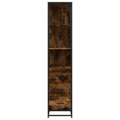 Bathroom Cabinet Smoked Oak 35x37,5x166 cm Engineered Wood