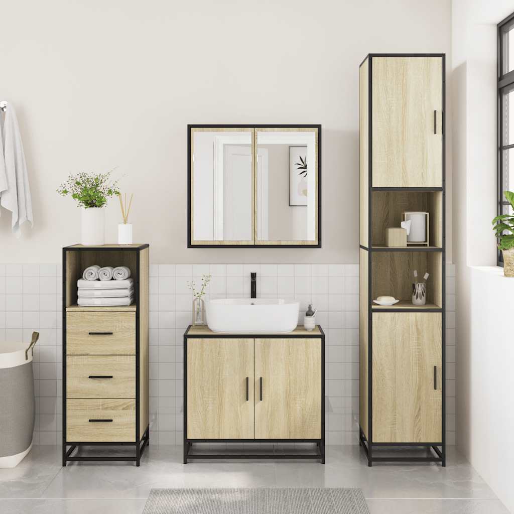 Bathroom Cabinet Sonoma Oak 35x37,5x100 cm Engineered Wood