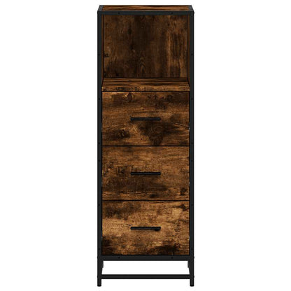 Bathroom Cabinet Smoked Oak 35x37,5x100 cm Engineered Wood