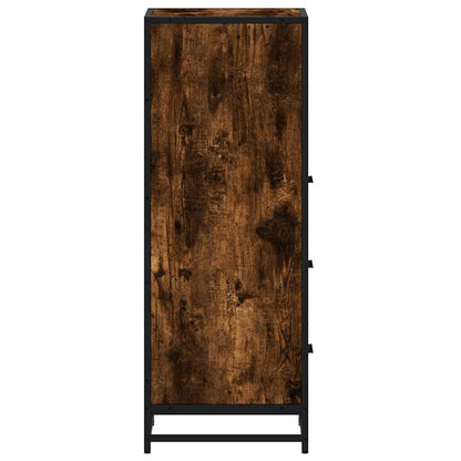 Bathroom Cabinet Smoked Oak 35x37,5x100 cm Engineered Wood