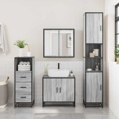 Bathroom Cabinet Grey Sonoma 35x37,5x100 cm Engineered Wood