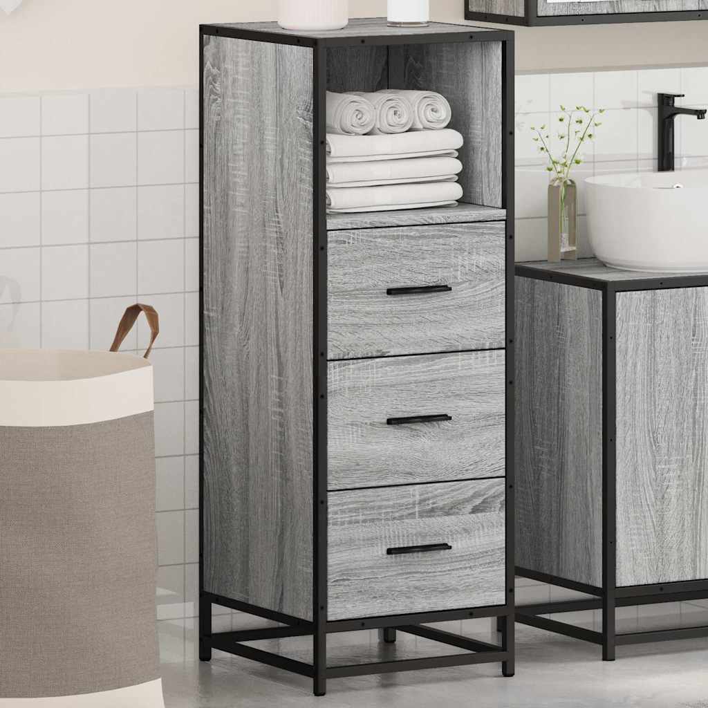 Bathroom Cabinet Grey Sonoma 35x37,5x100 cm Engineered Wood